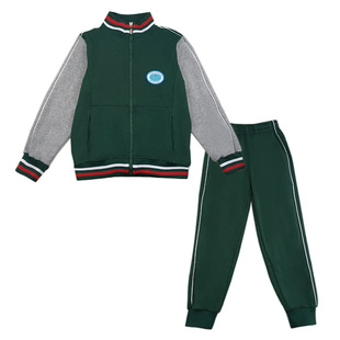 广州小学生初中生校服明珠中英文长袖加厚外套加绒裤套装新英才冬