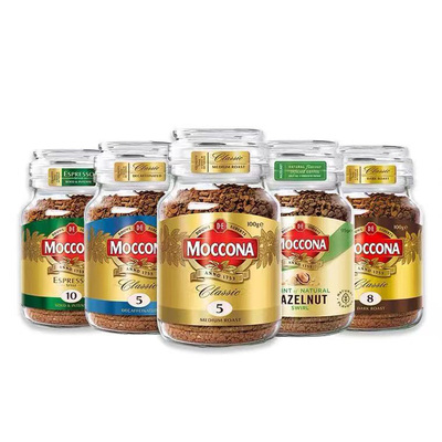 Moccona摩可纳8号100g*2瓶10号中深度烘焙榛果焦糖黑咖啡粉打泡器