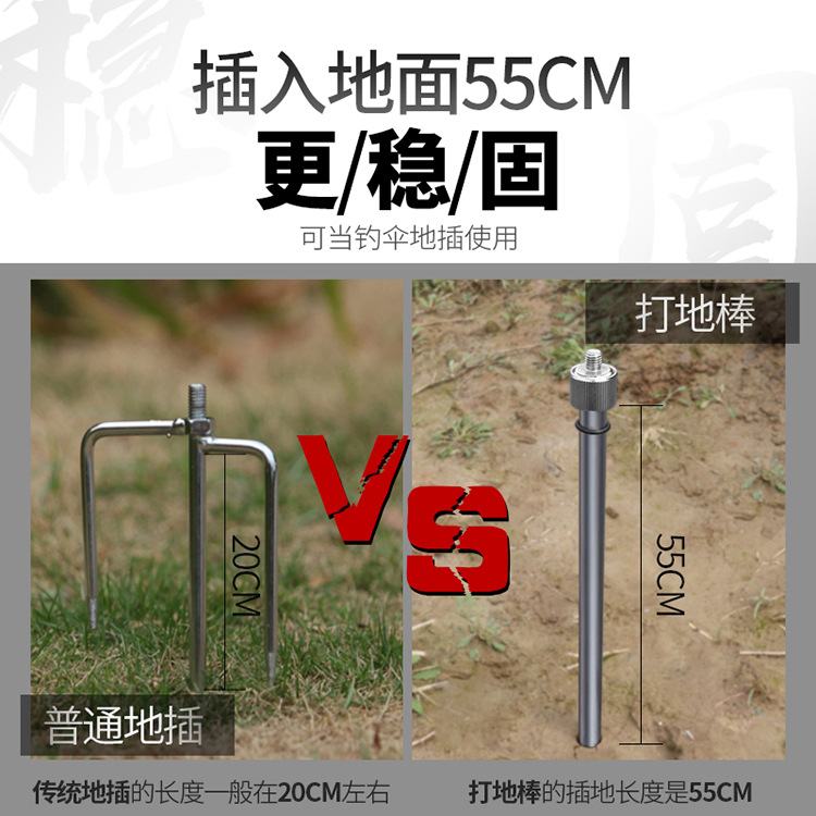 钓鱼伞配件打地棒杆地配件插下竿防风钓不锈钢伞伞太阳伞