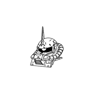 TLP镂空车贴 MS-06S-CA夏亚扎古Zaku头像敢达GUNDAM日漫经典防水