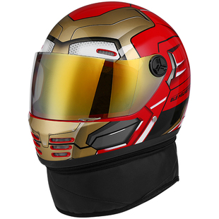 儿童头盔男孩防风保暖钢铁侠机甲可拆卸围脖冬季全盔电动车安全帽