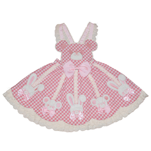 冶田团治 粉色熊古力lolita 背带裙Lolita日常可爱lo裙