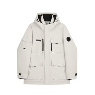 劲霸男装秋冬新款男士时尚加厚保暖工装中长款夹克羽绒服外套