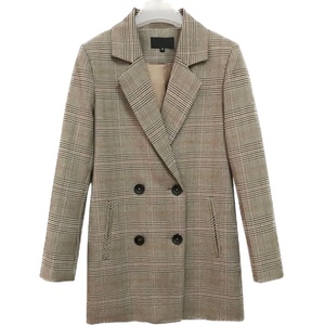 格子西装外套女春秋季中长款港味复古显瘦气质时尚炸街网红小西服