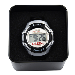 老年人语音报时表防水奶奶爷爷款男盲人语音报时电子表数字大数字