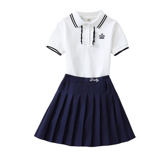 夏季女童高尔夫衣服套装速干T恤防走光百褶裙两件套儿童网球服装