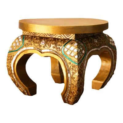 泰国实木小矮凳泰式原木复古凳