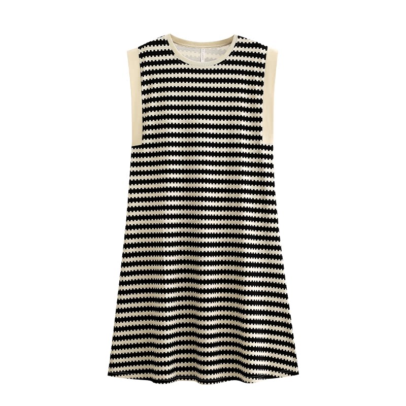 睡裙女士睡衣夏季纯棉无袖背心长款家居服夏款大码条纹休闲可外穿