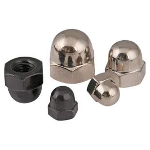 黑锌镀镍盖形螺母DIN1587圆球头型装饰螺帽遮丑封头M3M4M5M6M8M20