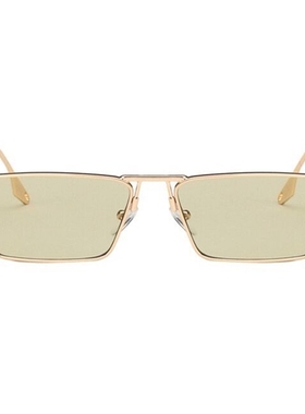 韩国小众新款浅绿色金属方框太阳镜小框ins网红同款凹造型墨镜潮