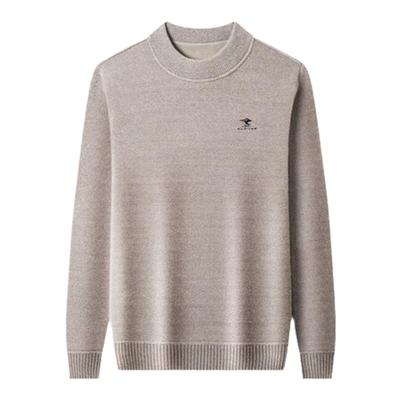 啄木鸟加厚一体绒雪貂毛衣男冬季