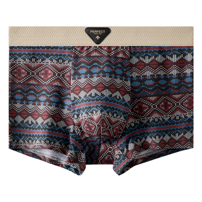 佐印民族风纯棉男士内抗菌平角裤