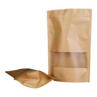 开窗牛皮纸茶叶包装袋绿茶红茶半斤一斤装密封袋小号大号自封袋子