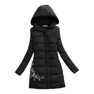 小个子羽绒服冬季高档绣花白色白鸭绒甜美女人味修身显瘦保暖外套