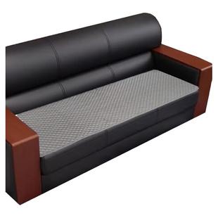 亚麻皮沙发垫办公室坐垫组合单双三人位彩麻纯色防滑垫子四季通用