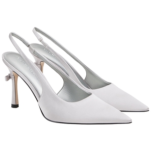 [新年礼物]CHARLES&KEITH26新款CK1-60580336蝴蝶结缎面高跟凉鞋