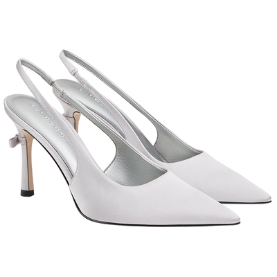 [新年礼物]CHARLES&KEITH26新款CK1-60580336蝴蝶结缎面高跟凉鞋