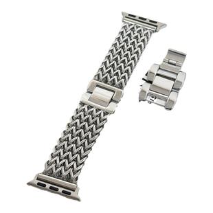 QALUO新款爱心编织不锈钢表带适用apple watchS11/S10代表带iwatch9苹果手表se87654代金属表带41/45mm高级女