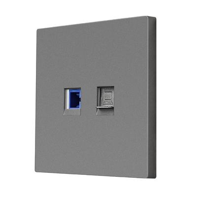 家恩暗装86型光纤插座面板