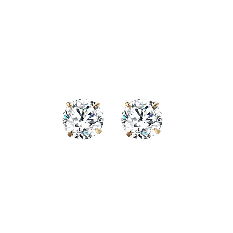 10K gold claw Zircon Earrings纯金钻石耳钉男女锆石嘻哈 hiphop