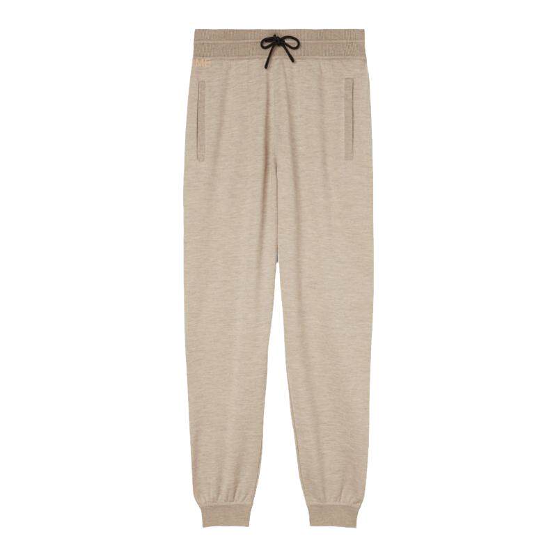 Loro Piana/诺悠翩雅男裤羊绒针织物米色运动休闲慢跑裤