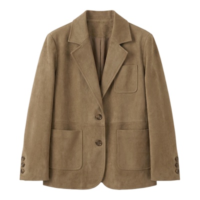 柒量一裁小个子卡其色西装