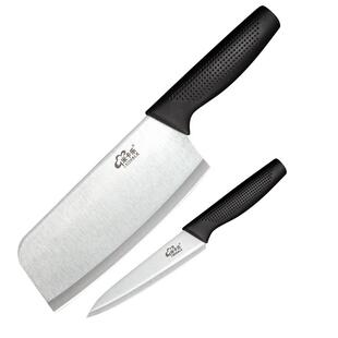 锋利不锈钢菜刀小菜刀水果刀两件套装家用厨房刀具切肉片