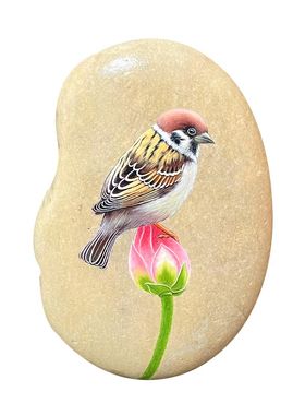 石材摆件现代书房手绘摆件