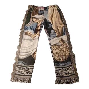 Without Me/remake流苏裤针织裤非kapital awge长裤福克斯同款