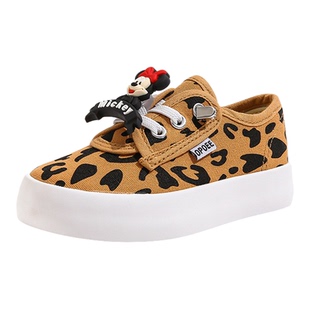 ABC ANGF猎豹纹●儿童帆布鞋女童小白鞋2026新款板鞋宝宝布鞋春秋