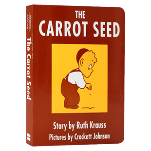 胡萝卜种子纸板书 英文原版绘本 The Carrot Seed Board Book  吴敏兰书单 纸板撕不烂 百本好书 进口儿童英语启蒙绘本亲子早教
