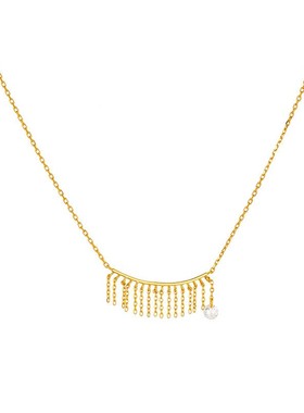 轻奢珠宝S925银14K镀金流苏项链