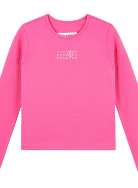 MM6 Maison Margiela 春夏女童印花平纹布长袖 T 恤