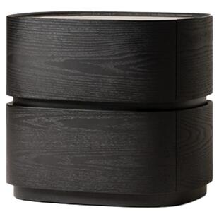 （现货）已夏Cont Oke同款意式黑岩板实木设计现代卧室置物床头柜