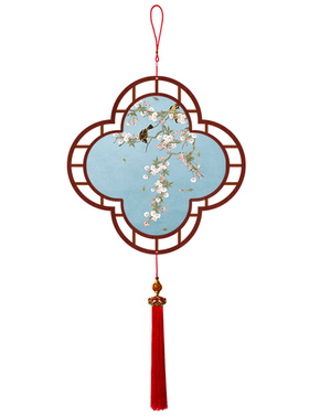 四叶草中国结花鸟挂饰