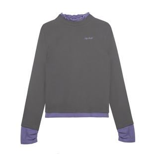 SagiDolls少女斗志 百搭遮腹!甜酷显瘦高领假两件打底T恤宽松双色