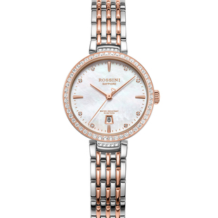 罗西尼手表女气质轻奢贝母盘精致锆石镶嵌女士石英手表5240228