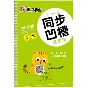小学生凹槽字帖墨点语文同步凹槽练字板一二三四五六年级上册下册人教部编版课本生字练习反复使用暑假作业荆霄鹏楷书正楷同步字帖