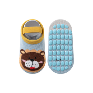 新生儿宝宝地板袜 春秋季婴童不勒腿袜子绑带防滑透气卡通学步袜