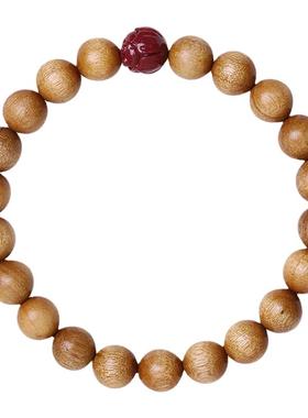 金丝楠木朱砂莲花手串老料