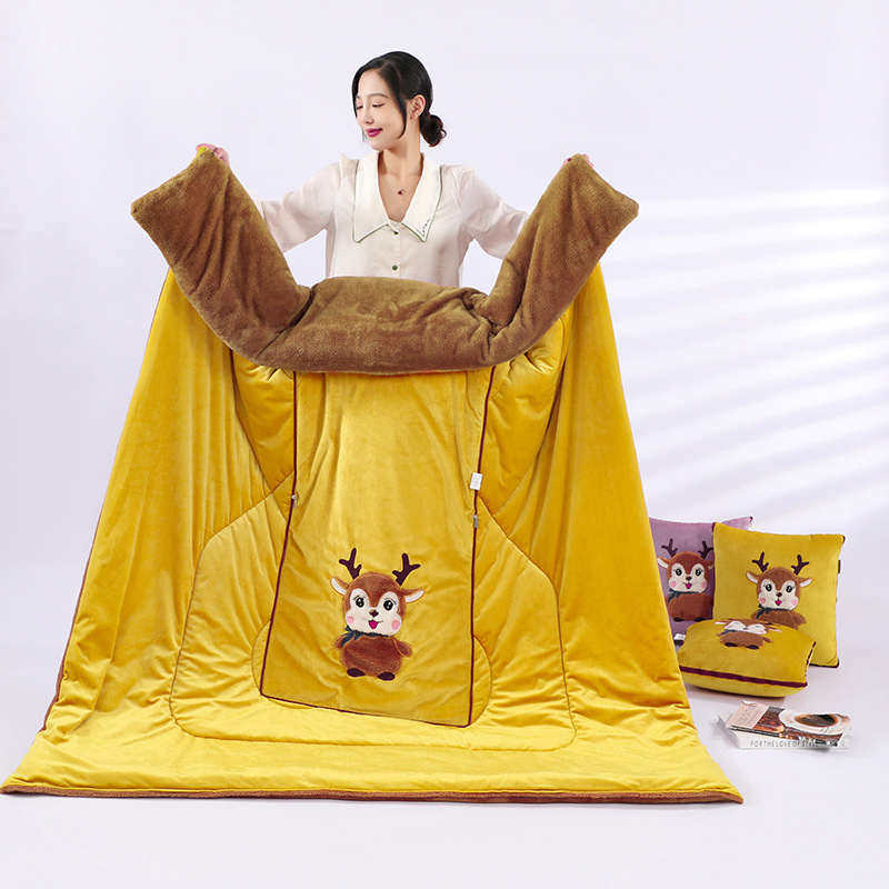 抱枕被子两用加厚冬季车用枕头小车靠枕办公室车内高档二合一毯子