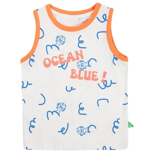 歌瑞家儿童夏季打底圆领背心男童中大童亲肤纯棉无袖衫上衣乐友