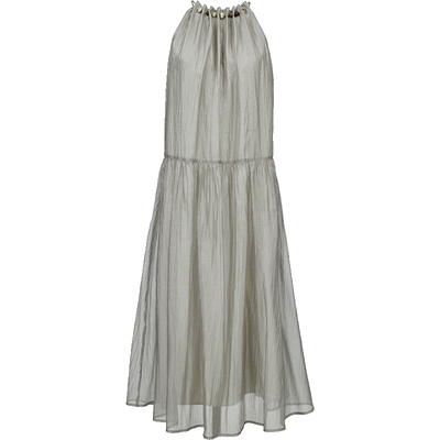 ONLYH型串珠抽褶挂脖连衣裙