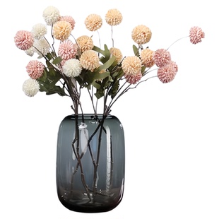 墨染 |烟灰原色料加厚水晶玻璃花瓶鲜切花玫瑰百合餐桌客厅摆件