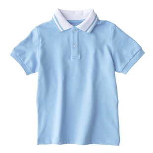 男童polo衫短袖夏装儿童浅蓝色纯棉T恤女大童小学生校服班服定制