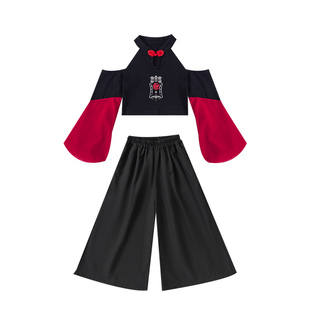 儿童中国风服装元旦演出服合唱服汉服表演古装女童爵士舞街舞潮服