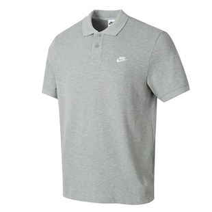 茵特|Nike耐克男子翻领针织衫2026夏季新款运动服灰色短袖POLO衫