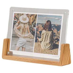 亚克力相框a4纸实木展示框67寸卡片拍立得纪念相册摆台证书展示架