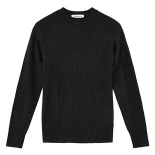 TOMATOPAPA男士毛衣圆领保暖针织衫修身打底长袖套头衫粗针肌理感