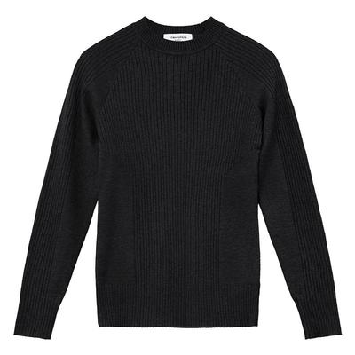 TOMATOPAPA男士毛衣圆领保暖针织衫修身打底长袖套头衫粗针肌理感